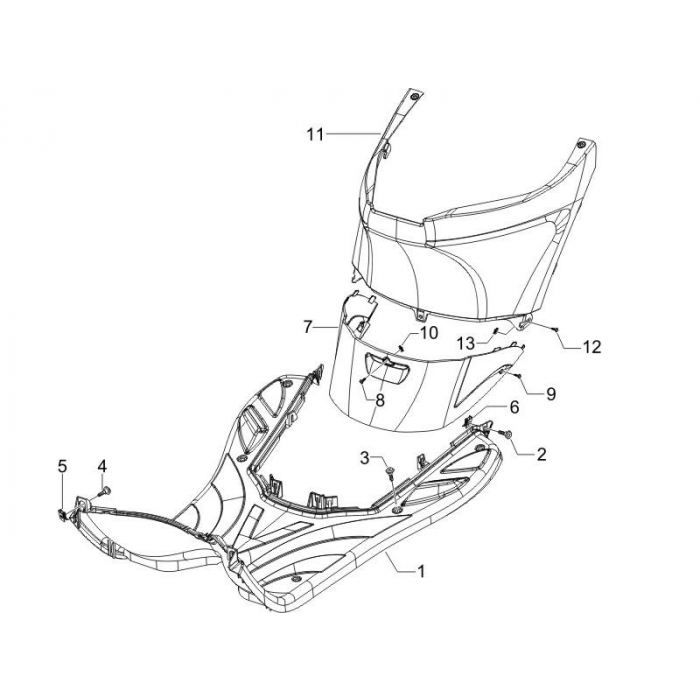 Tarinetto medio - poggiapiedi | Zip 50 4T 25 km/h Noabs E2 2006-2016 (EMEA)