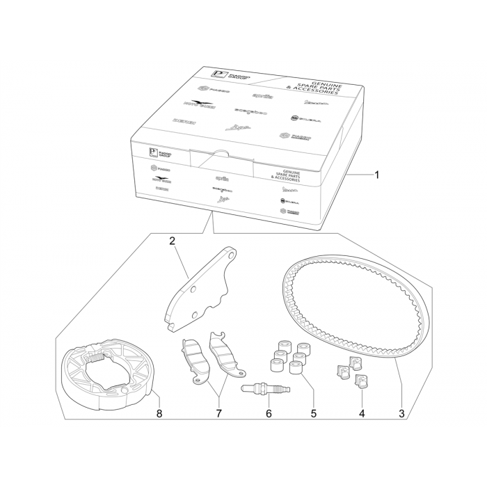 Kit di manutenzione Zip 50 4T 25 km/h Noabs E2 2006-2016 (EMEA)