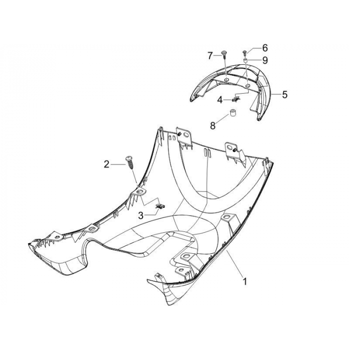 Onderspoiler - achterspoiler | Zip 50 4T 25 Km/h NOABS E2 2006-2016 (EMEA)