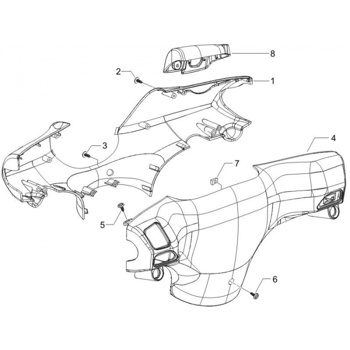 Hotte de direction | ZIP 50 4T 25 km / h Noabs E2 2006-2016 (EMEA)