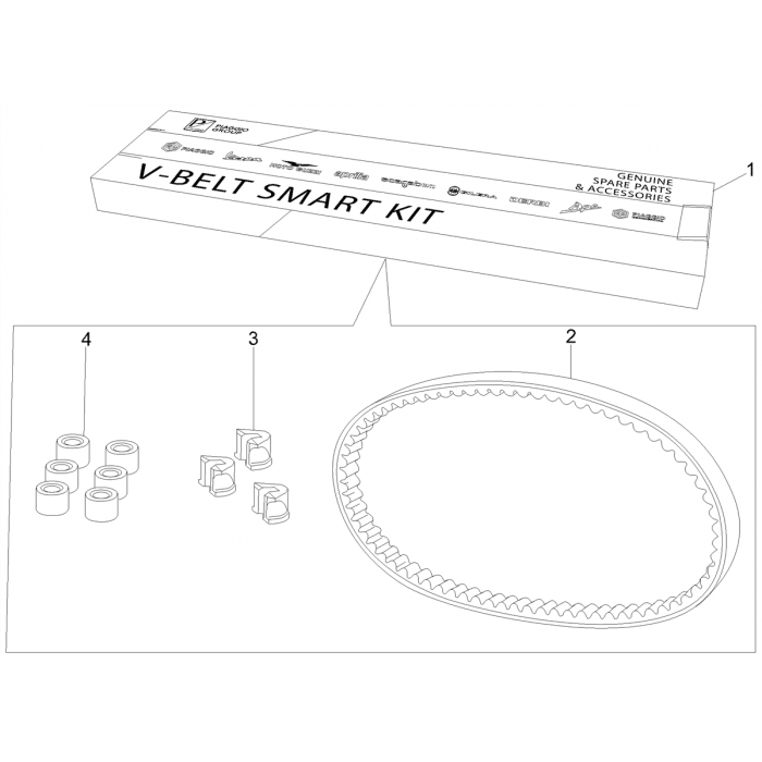 Kit de ceinture de V | ZIP 50 4T 25 km / h Noabs E2 2006-2016 (EMEA)