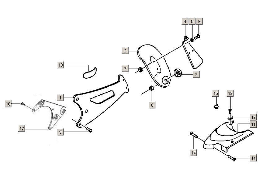 Gilera ICE 50 2T E2 2002-2005 - Achterspatbord