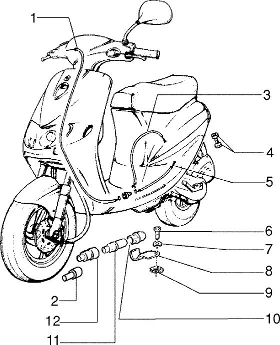 Zip Fastrider RST 1996-1999 - Bowdenkabels