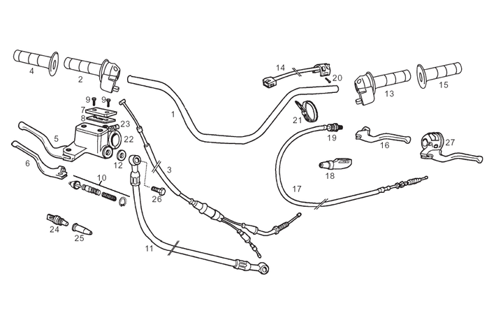 Derbi Senda SM 50 2T 2000-2001 – Hoofdremcilinder Schakeleenheid