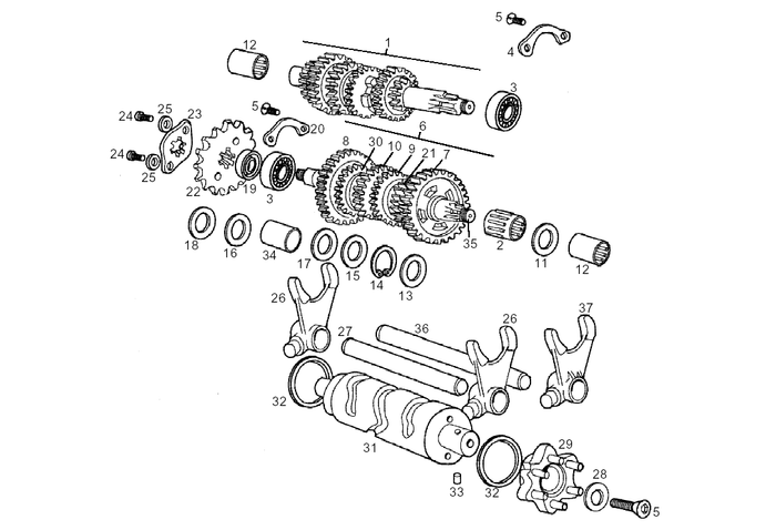 Derbi Senda SM 50 2T 2000-2001 – Transmissie Tandwiel Voor