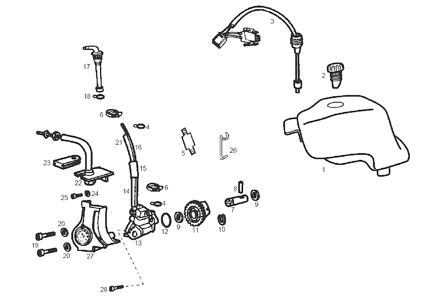 Derbi Senda SM 50 2T 2ª ED DRD 2002-2003 – Olietank Oliepomp