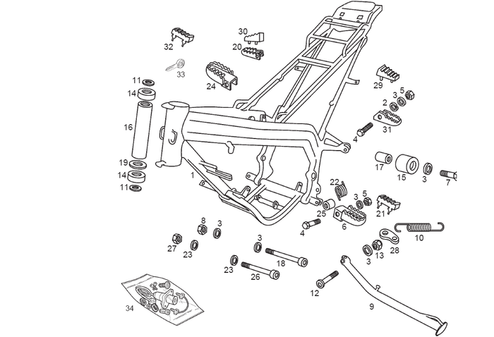 Derbi Senda SM 50 2T 2ª ED X-Treme E1 2003 – Frame