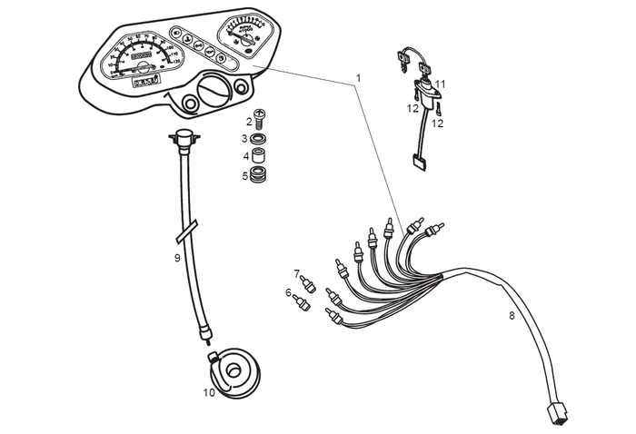Derbi Senda SM 50 2T 2ª ED X-Treme E1 2003 – Kilometerteller Kilometertellerkabel