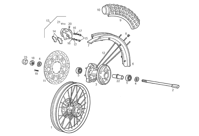 Derbi Senda SM 50 2T DRD Edition E2 2005 – Voorwiel