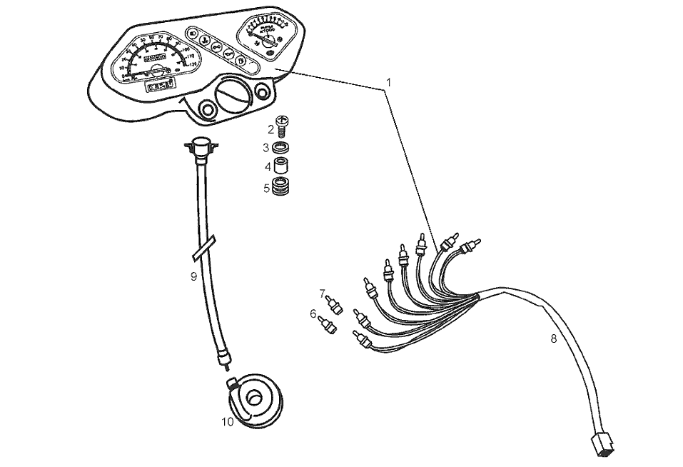 Derbi Senda SM 50 2T X-Treme E2 2004 – Kilometerteller Kilometertellerkabel