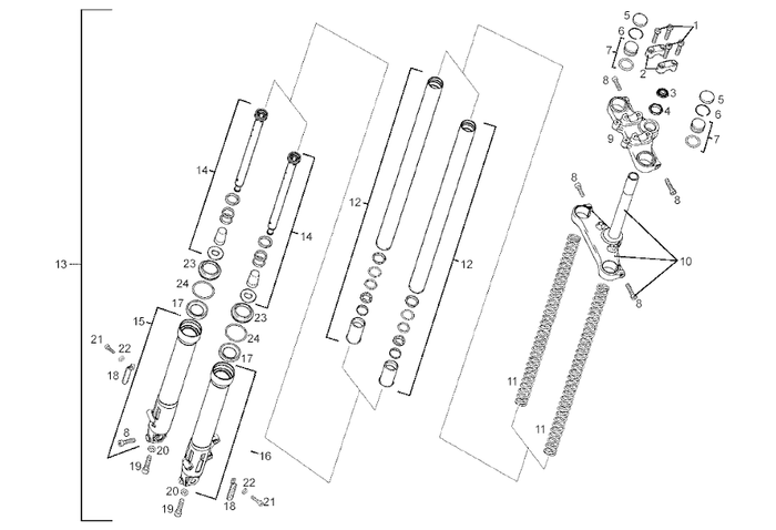 Derbi Senda SM 50 2T X-Treme E2 2004 – Vork