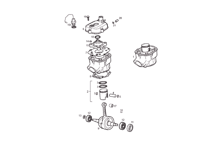 Derbi Senda SM 50 2T X-Treme E2 2010 – Cilinder Cilinderkopf