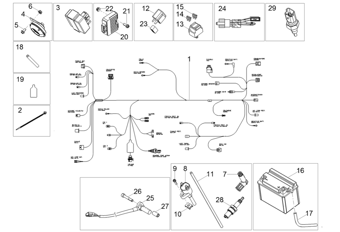 Derbi Senda SM 50 2T X-Treme E4 2019-2020 – Accu Kilometertellerkabel
