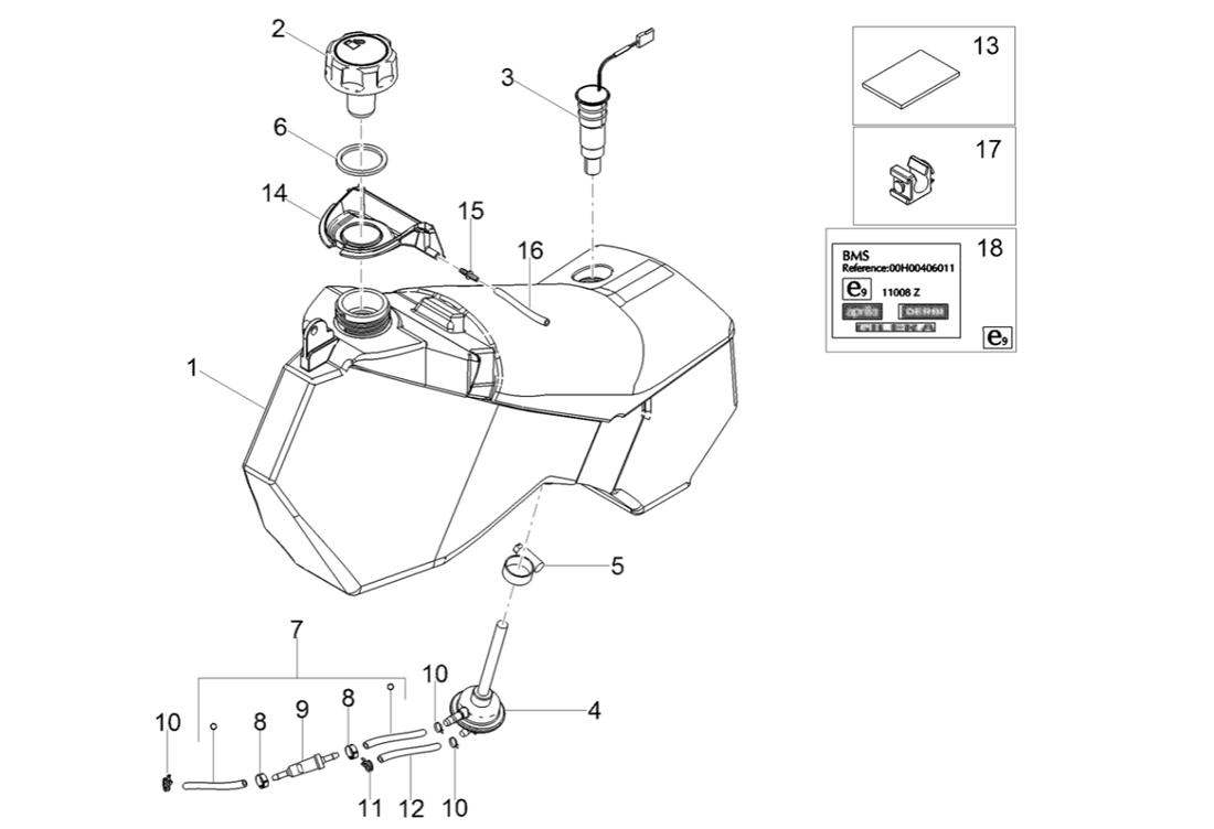 Derbi Senda SM 50 2T X-Treme E4 2019-2020 – Benzinetank