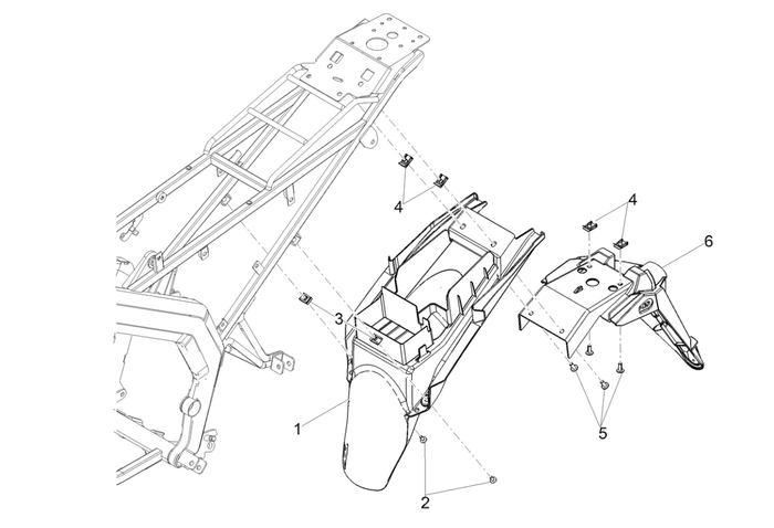 Derbi Senda SM 50 2T X-Treme E4 2019-2020 – Spatbord Achter
