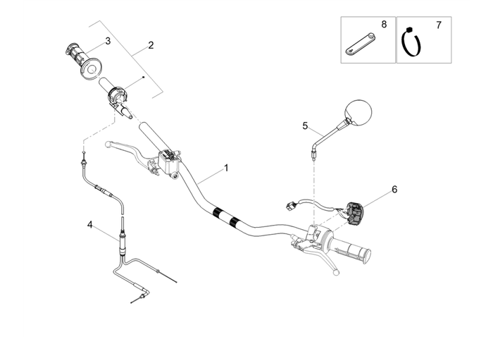 Derbi Senda SM 50 2T X-Treme E4 2019-2020 – Stuur Hoofdremcilinder Schakeleenheid