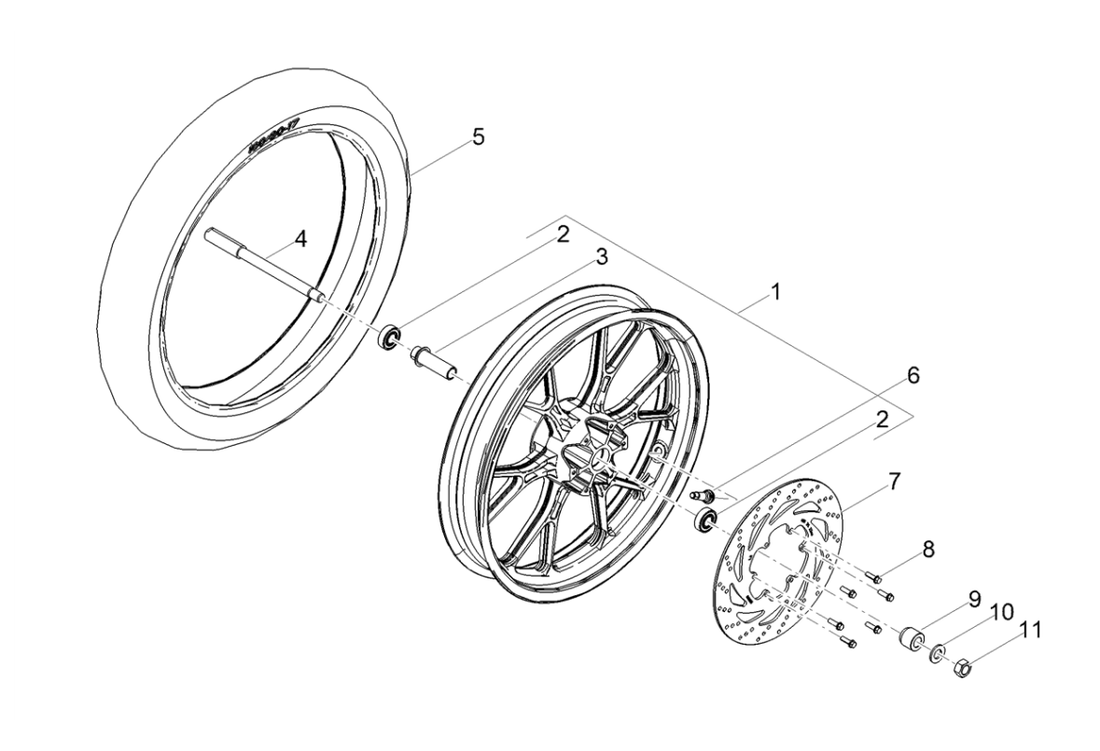 Derbi Senda SM 50 2T X-Treme E4 2019-2020 – Voorwiel