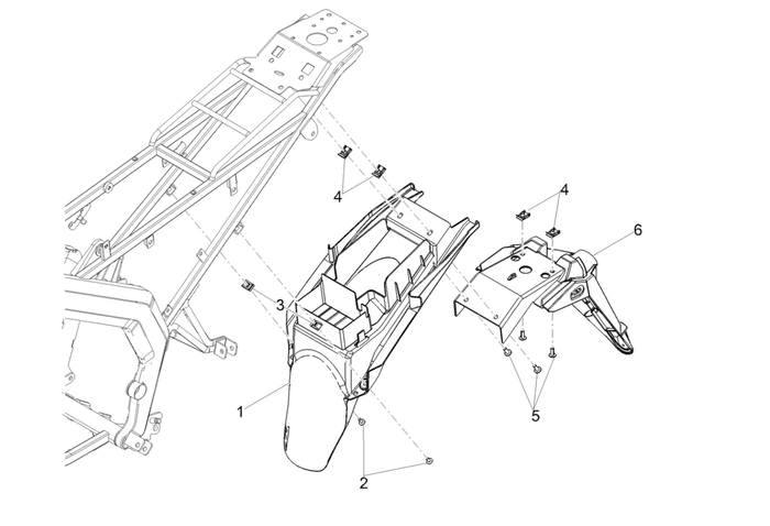 Derbi Senda SM 50 2T X-Treme Low Seat E4 2019 – Spatbord Achter