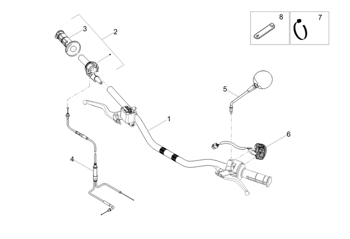 Derbi Senda SM 50 2T X-Treme Low Seat E4 2019 – Stuur Hoofdremcilinder Schakeleenheid