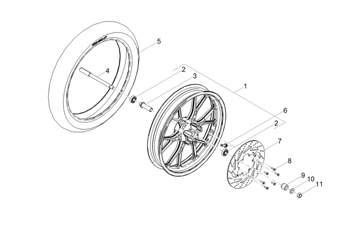 Derbi Senda SM 50 2T X-Treme Low Seat E4 2019 – Voorwiel