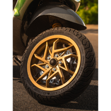 Set di cerchi Vespa RST incluso adattatore per tamburo freno 12 pollici nero opaco Piaggio Zip SP