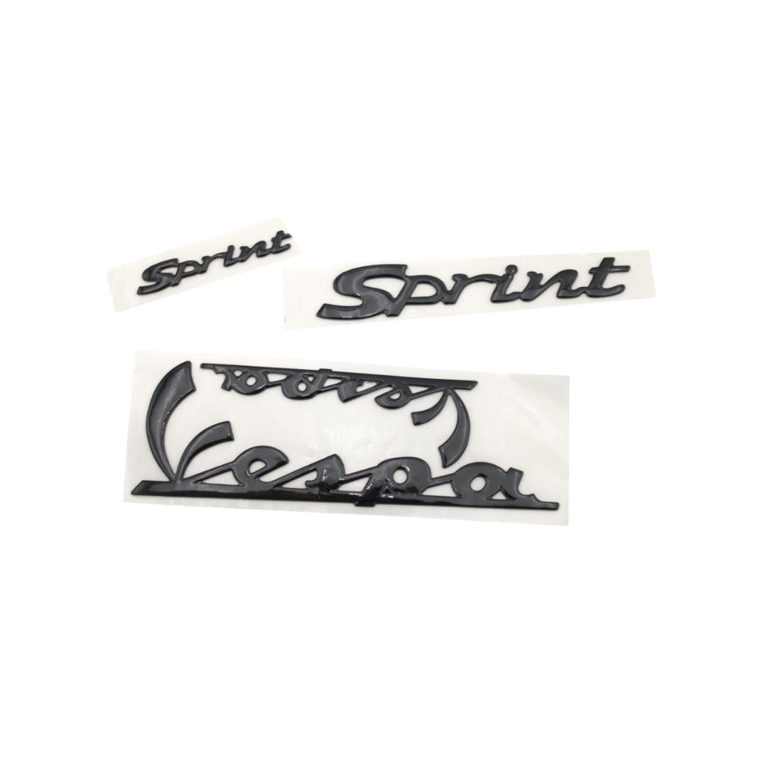 Emblema 3D Vespa Sprint lucido nero