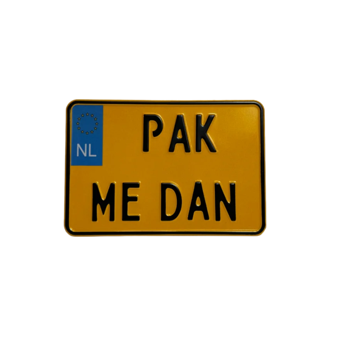 Then grab me license plate with holder