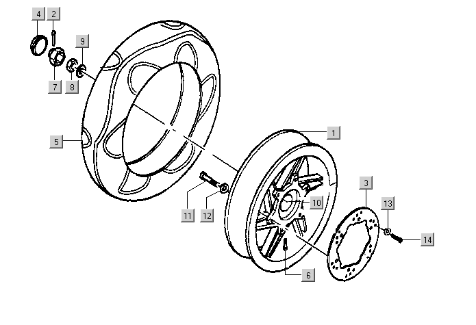 Gilera DNA 50 2T E1 2000-2001 – Achterwiel Velg Remschoenen