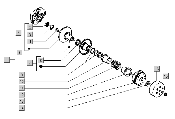 Gilera DNA 50 2T E1 2000-2001 – Koppeling