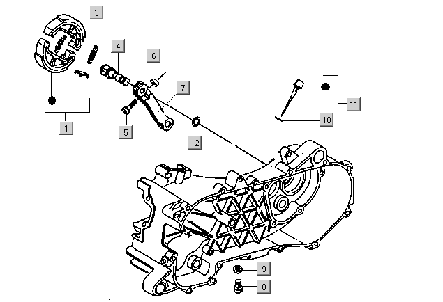 Gilera DNA 50 2T E1 2000-2001 – Remklauw Achter Remblokken Achter Rempomp