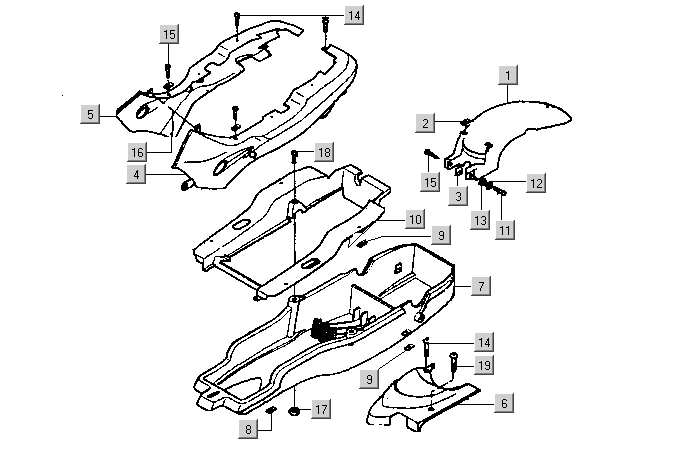 Gilera DNA 50 2T E1 2000-2001 – Zijscherm