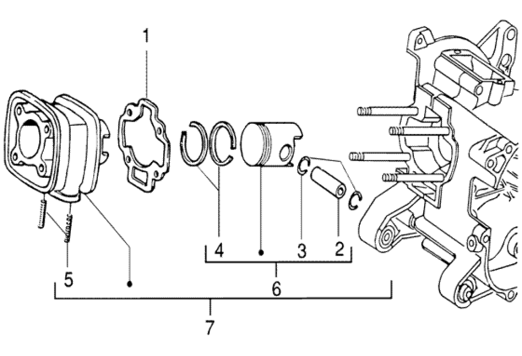 Gilera DNA 50 2T E2 2005 – Cilinder Zuiger