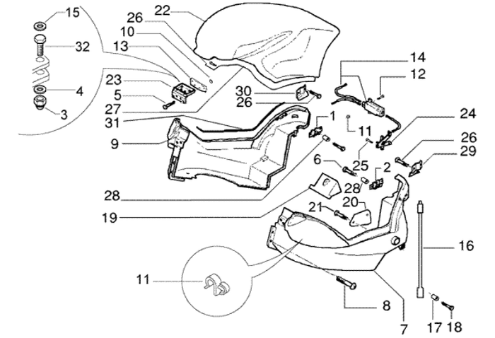 Gilera DNA 50 2T E2 2005 – Helmbak