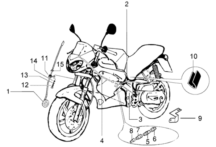 Gilera DNA 50 2T E2 2005 – Kabels