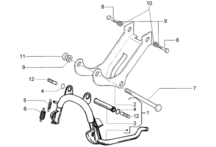 Gilera DNA 50 2T E2 2005 – Middenstandaard