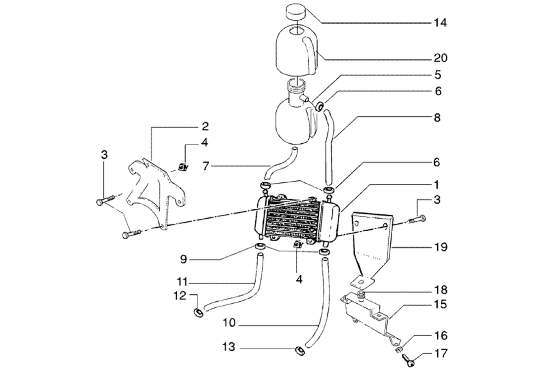 Gilera DNA 50 2T E2 2005 – Radiateur Expansievat
