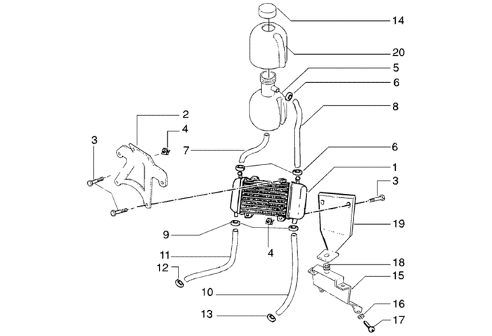 Gilera DNA 50 2T E2 2005 – Radiateur Expansievat
