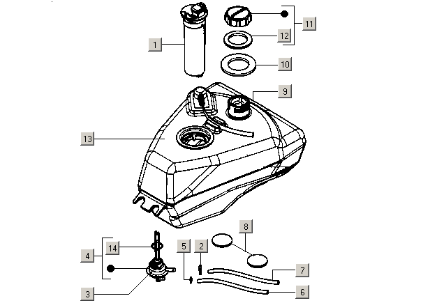 Gilera ICE 50 2T E2 2002-2005 – Benzinetank