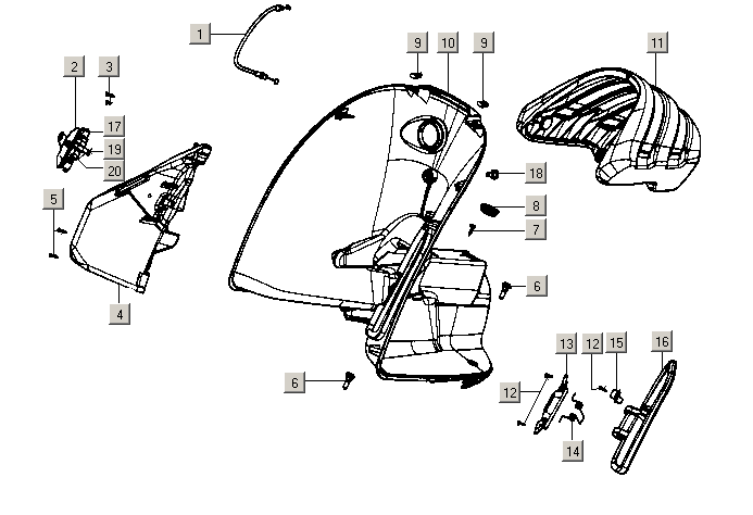 Gilera ICE 50 2T E2 2002-2005 – Binnenbekleding
