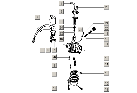 Gilera ICE 50 2T E2 2002-2005 – Carburateuronderdelen