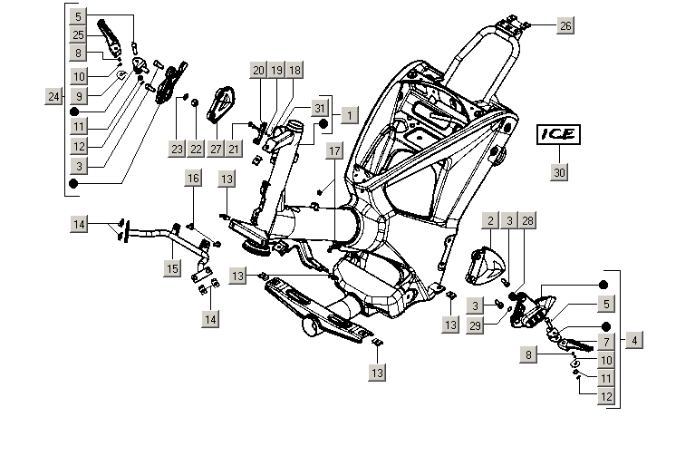 Gilera ICE 50 2T E2 2002-2005 – Chassis Frame