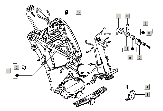 Gilera ICE 50 2T E2 2002-2005 – Elektrische Installatie Contactslot
