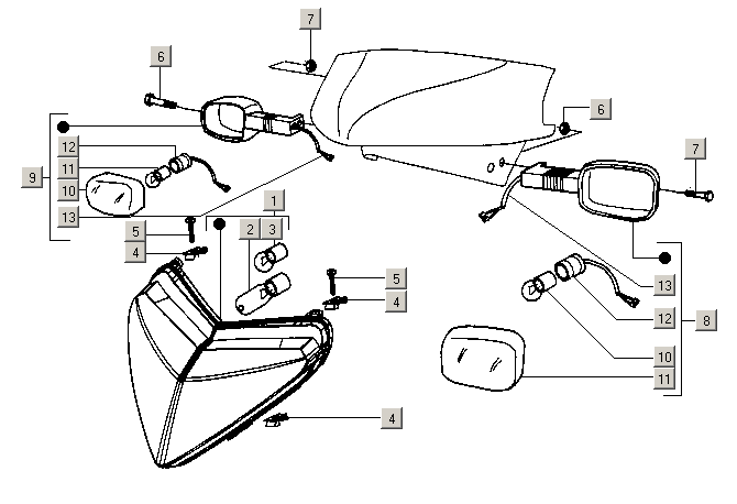 Gilera ICE 50 2T E2 2002-2005 – Koplamp Knipperlicht Voor