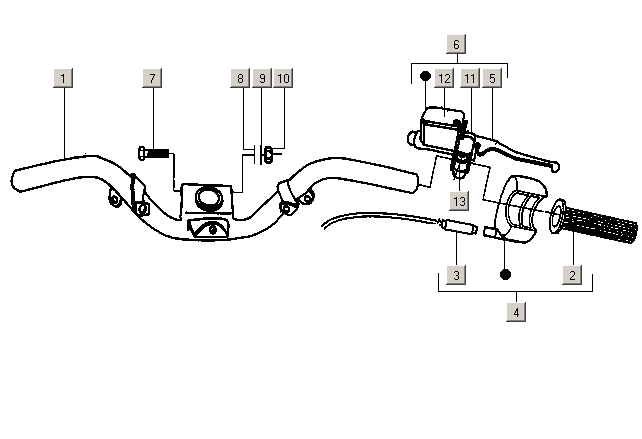 Gilera ICE 50 2T E2 2002-2005 – Stuur Hoofdremcilinder Rechts