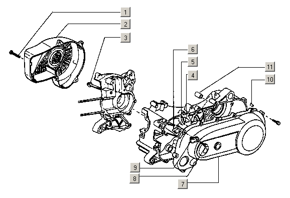 Gilera Stalker 50 2T E1 1998-2005 – Carterdeksel