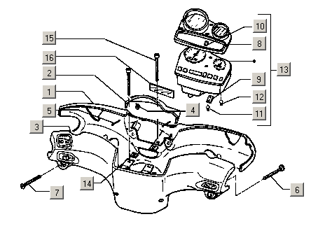 Gilera Stalker 50 2T E1 1998-2005 – Kilometerteller Stuurkap