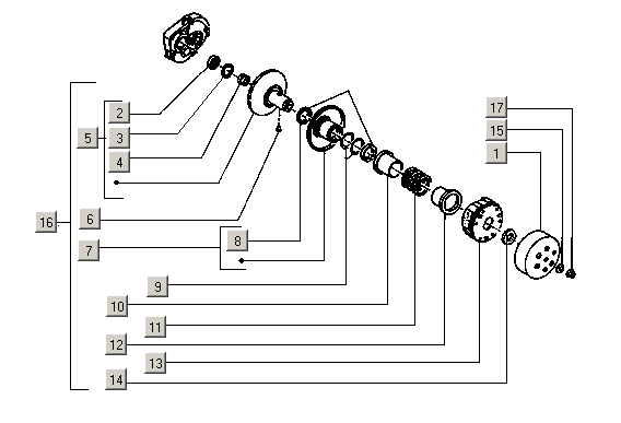 Gilera Stalker 50 2T E1 1998-2005 – Koppeling