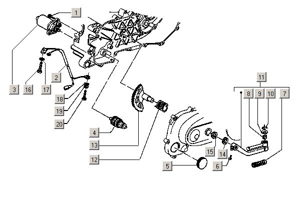 Gilera Stalker 50 2T E1 1998-2005 – Startmotor