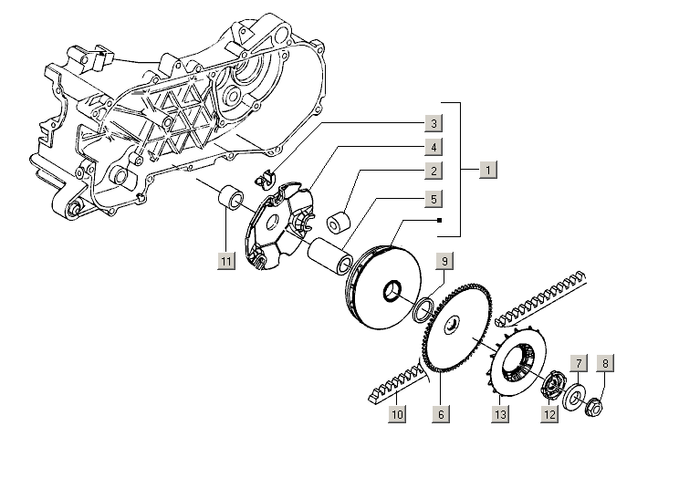 Gilera Stalker 50 2T E2 2005-2006 – Aangedreven Poelie Koppeling