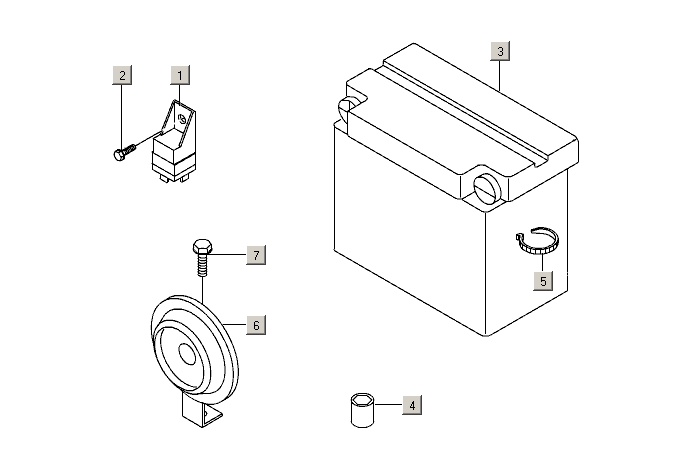 Gilera Stalker 50 2T E2 2005-2006 – Accu Startrelais Claxon